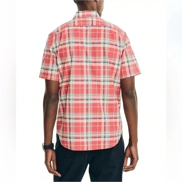 Nautica navy and white gingham button down shirt sz S - Picture 10 of 11